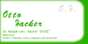 otto hacker business card